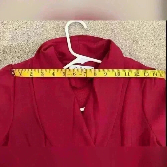 Vintage red dress with belt size s - Picture 9 of 14